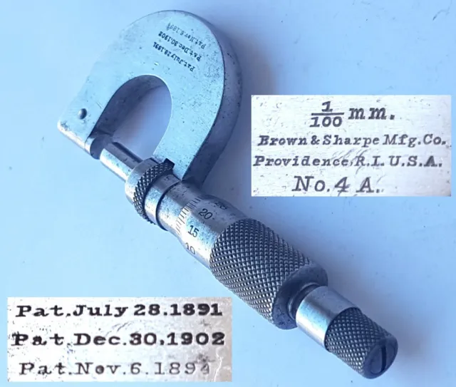 Rare Micromètre Brown & Sharpe No.4 A