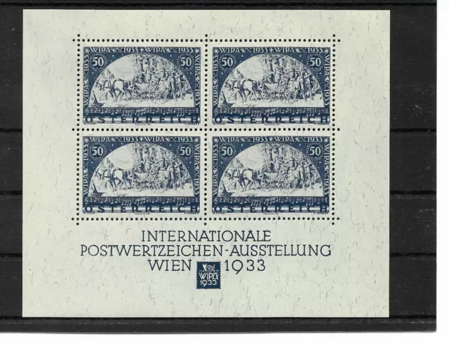 Österreich 1933 WIPA Block Faksimile postfrisch