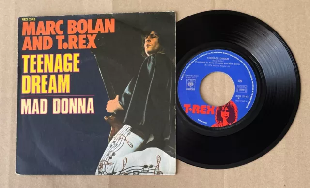 T. REX Teenage dream / Mad Donna FRANCE 7" w/PS REX 2142 (1974) glam VG+/EX