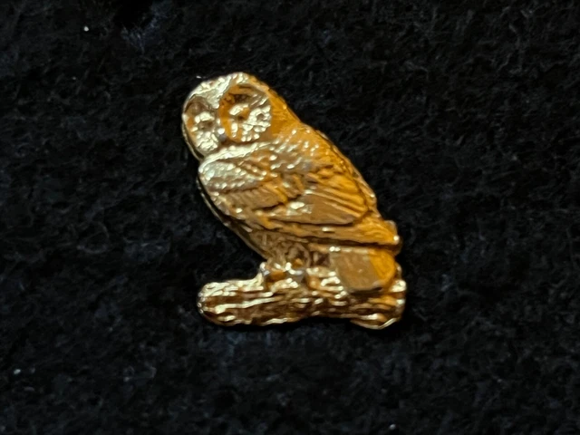 Pin Broche Hibou / Chouette 3D Doré - Bijou Fantaisie Occasion