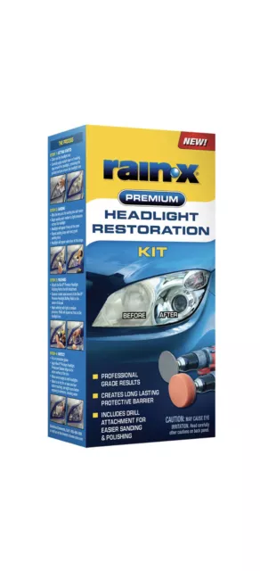 Rain-X PREMIUM HEADLIGHT RESTORATION KIT • PROFESSIONAL GRADE RESULTS Deep Clean
