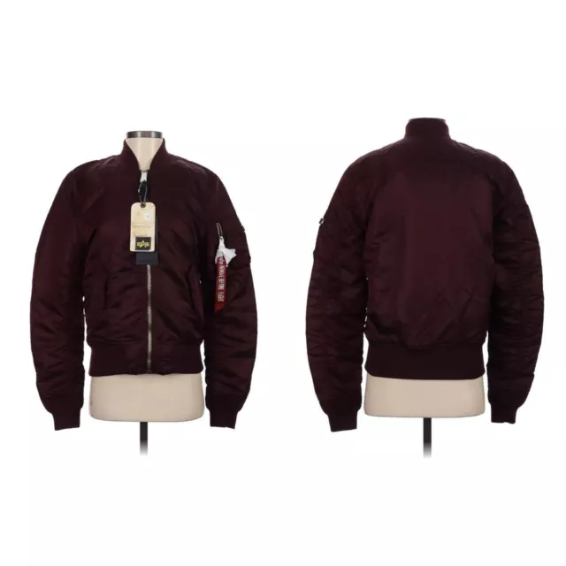 Alpha Industries Men's MA-1 Slim Fit Bomber Jacket, XS , Maroon,new