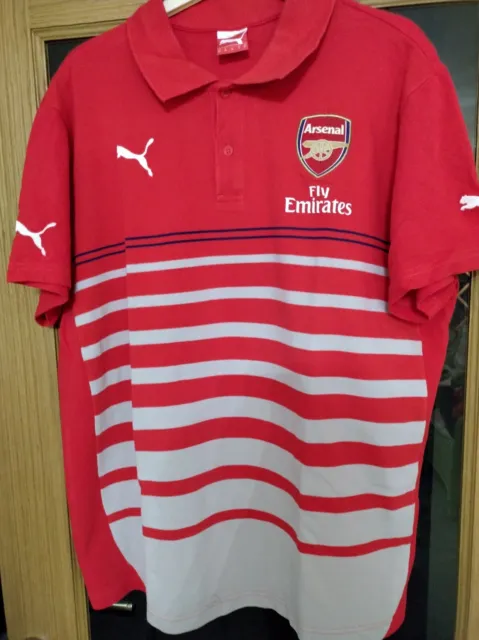 Arsenal Puma Red Polo Home Shirt In Mens XL New Without Tags