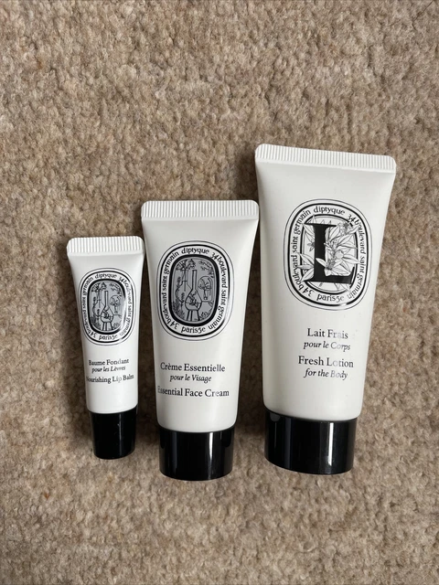 Diptyque Qatar Airways Amenity Kit crema viso, lozione corpo, balsamo per labbra