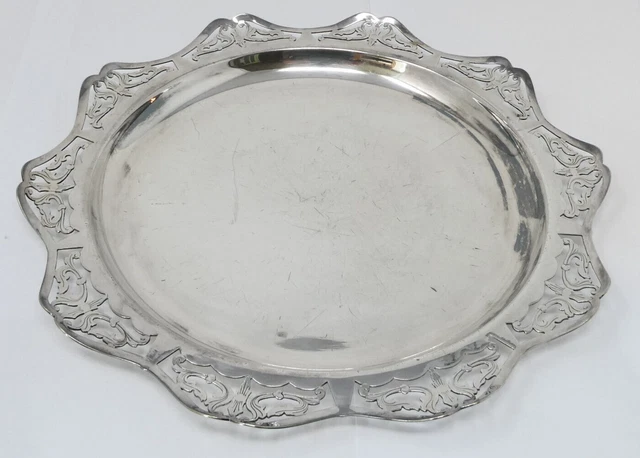DISH PIERCED BORDER Silver Plated 25cm 10" Vintage