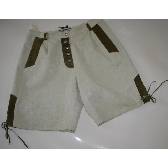 PANTALONCINI TG.50 PELLE LINO DONNA STILE TIROLESE  Distler