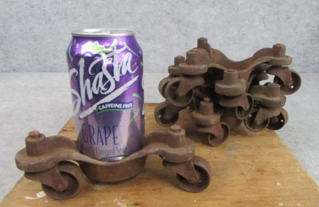 Antique Industrial Cast Iron Piano Stove Furniture Moving Casters Wheels