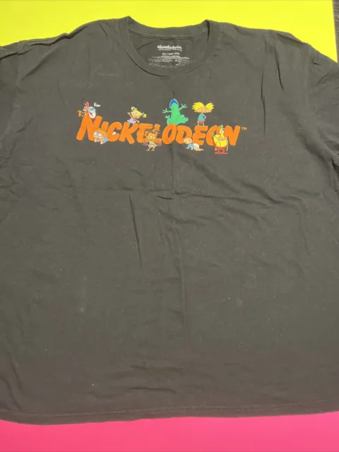 Nickelodeon Mens 3XL Black 90’s Cartoon T Shirt