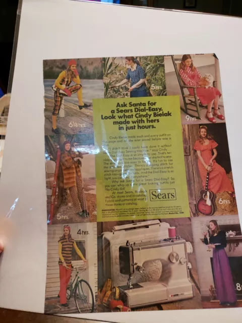 Vintage Sears Sewing Machines Advertisement From Early 70's