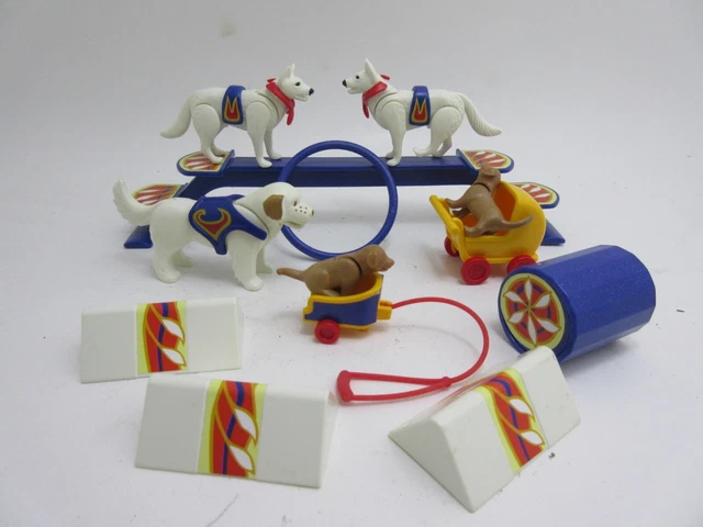 Playmobil Cirque Bleu Vintage 1974-1976 - Réf 3510 Avec Carriole