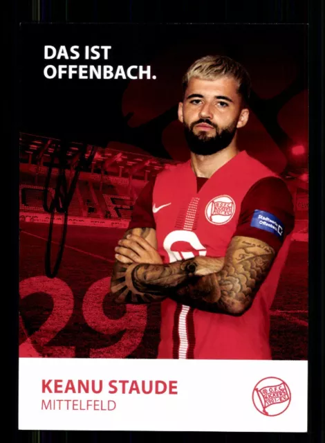 Keanu Staude Autogrammkarte Kickers Offenbach 2023-24 Original Signiert