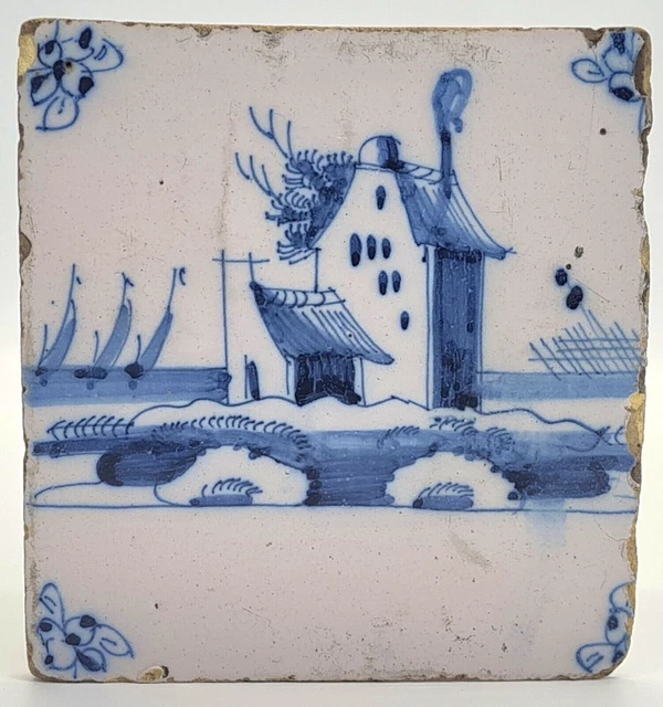 Antique 18th Century Dutch Delft Tile