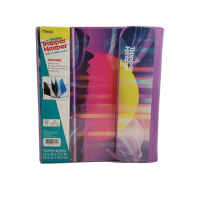 Mead Original Trapper Keeper 1" Binder Retro Portfolio Vintage Style Sunset, PNK