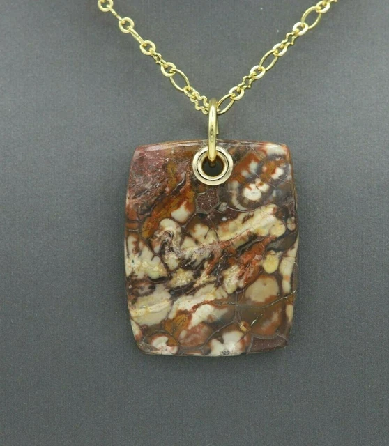 Naturale Diaspro Pietra Collana Uccelli Occhio Diaspro Ciondolo (#4)