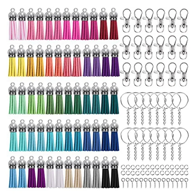 720 Piezas a de Borlas Llaveros Anillos Anillo de Salto y Alfileres de Ojo  Y8W8