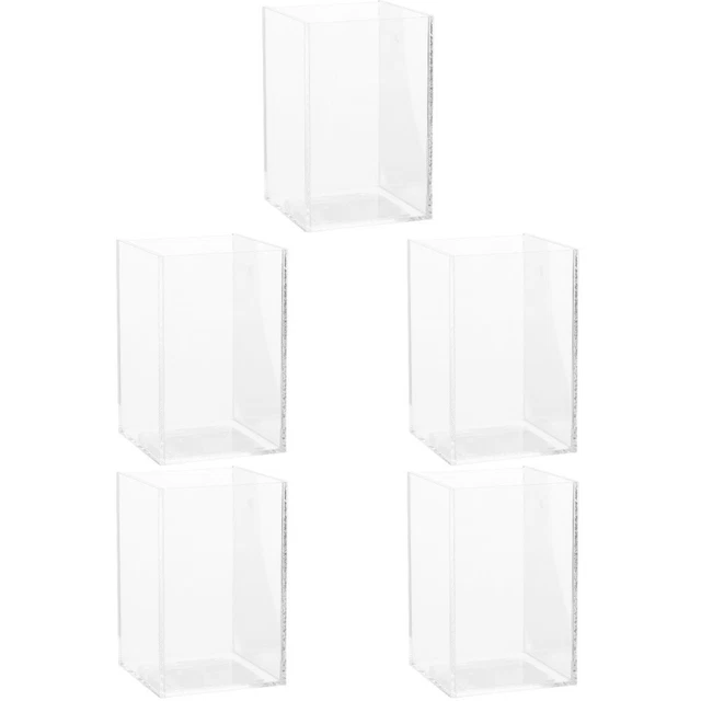 5 Pack Acrylic Aquarium Fish Tank Office Hydroponic Transparent Betta