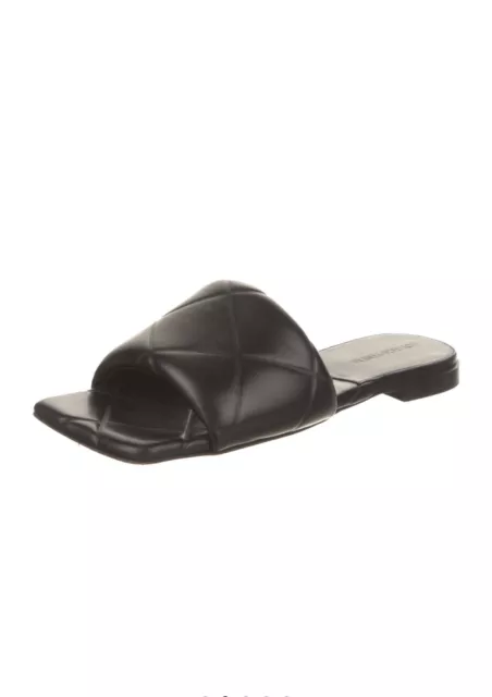 Bottega Veneta Black Lido Leather Flat Sandals - Size 8.5