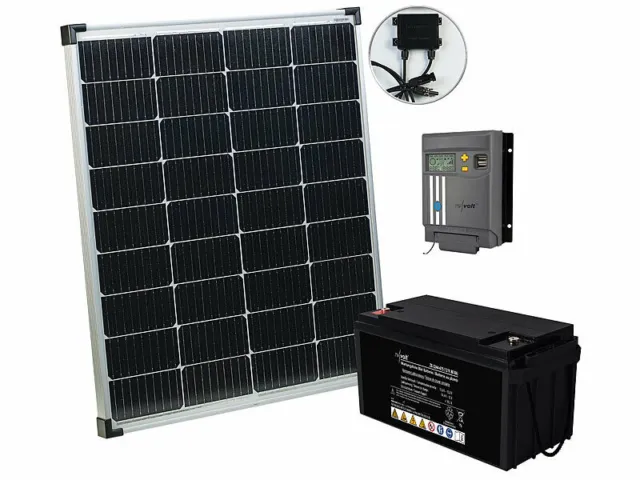 Kit panneau solaire monocristallin 110 W avec batterie et régulateur MPPT - Rev