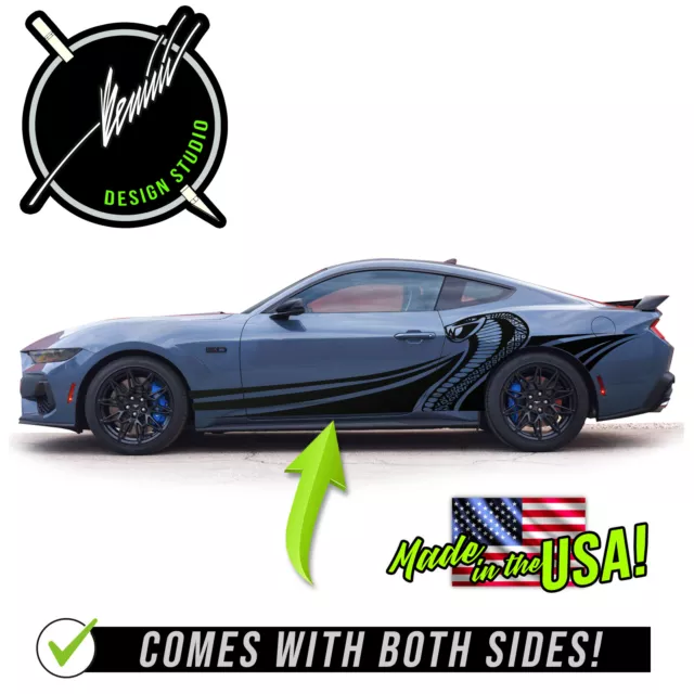 Side Cobra Jet Graphics Decal Kit Compatible With 2024 & up Ford Mustang