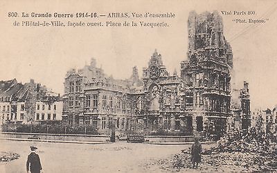 CPA the great war 1914-16 arras overview de l'hotel de ville