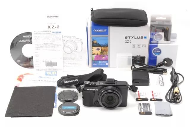 [NEAR MINT in BOX] OLYMPUS STYLUS XZ-2 12.0MP Black Digital Camera From JAPAN