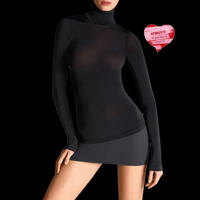 Pullover Wolford Buenos Aires • XS black... a maglia rotonda, senza cuciture laterali