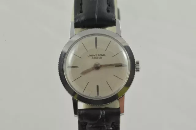 Universal Geneve Carica Manuale Orologio Donna Acciaio Annata Raro 22MM da Polso