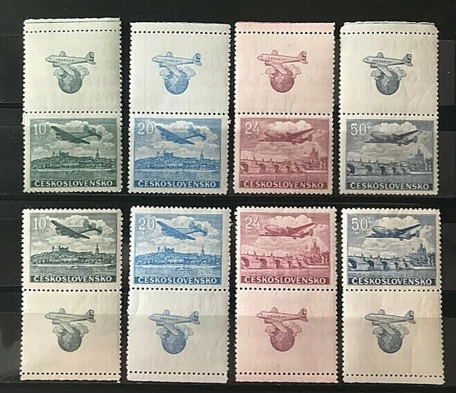 Tschechoslowakei 1946, Mi. Nr. 496, 498, 499, 500 -  2x Zf, postfrisch