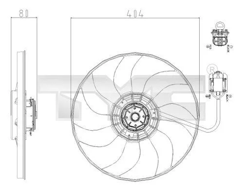 Lüfter Motorkühlung TYC 825-0019 für Opel Astra j gtc Schrägheck 11-15