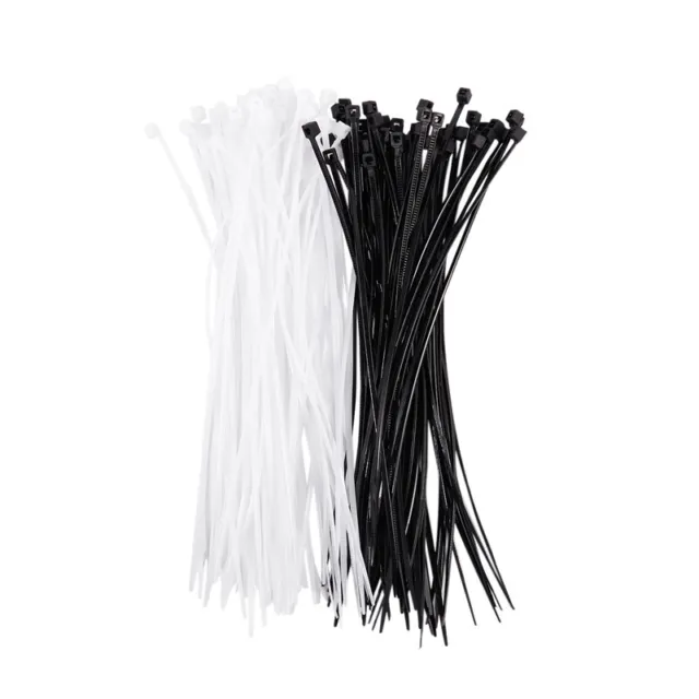 3mm X 150mm Car Wire Push Cable Cable Tie Organizer White Black 100pcs I1J5