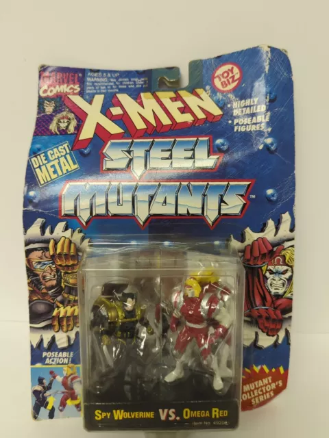 X-MEN Steel Mutants Spy Wolverine vs Omega Red Action Figures 1994 SEALED