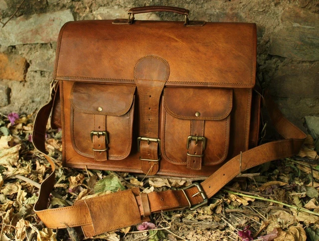 Sac Cuir Vintage Sac Bandoulière Marron Fourre-Tout Femme Marron Sac à Main Neuf