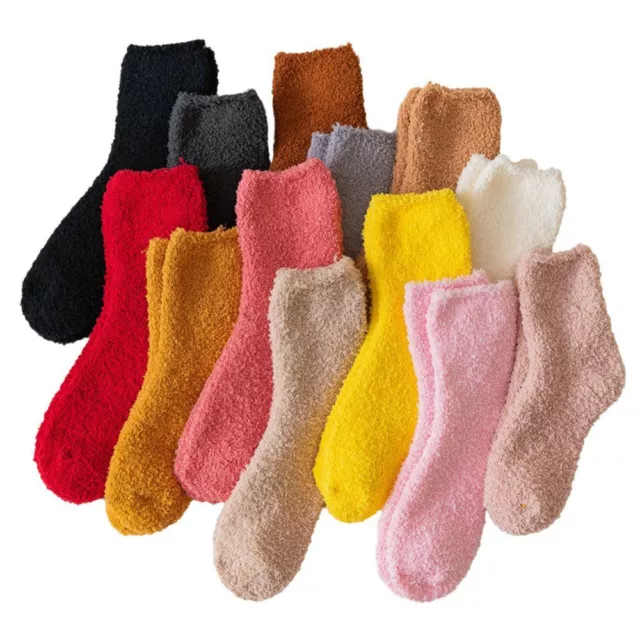 Winter Warm Thick Soft Coral Velvet Socks Bed Floor Fluffy Cosy Sleep Socks