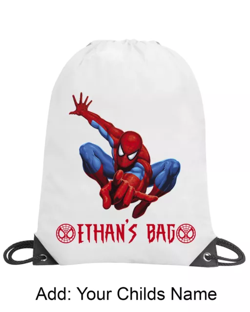 Boy Spiderman Personalised Bag Swimming PE Gym Dance School Gift Any Name Girl