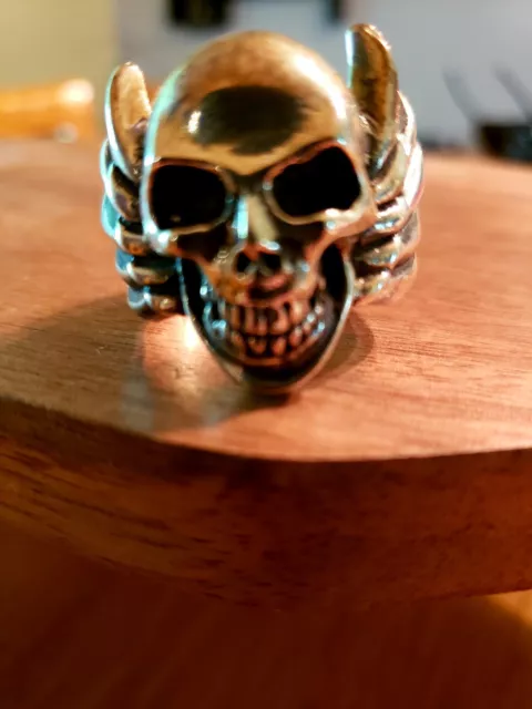 King Baby Studio Large Skull Wings Ring