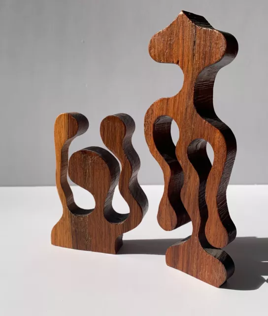 Mid 20th Century Abstract Modernist Scandinavian Design Wood Puzzle Sculpture