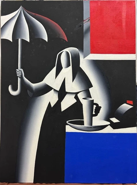 貴重一点物マークコスタビMARK KOSTABI 油絵BAPTISM1988 MARK KOSTABI 