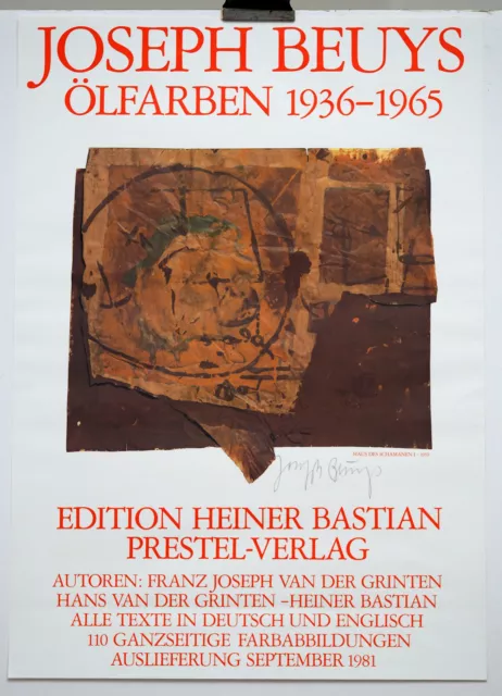 Joseph Beuys "Ölfarben" handsigniertes Ausstellungsplakat