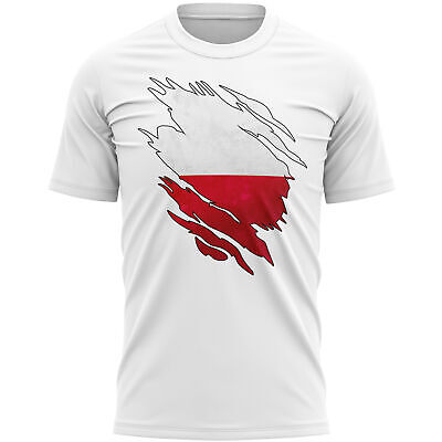 Poland Torn Flag T Shirt Football Christmas Gifts For Him Polish Supporters Mens