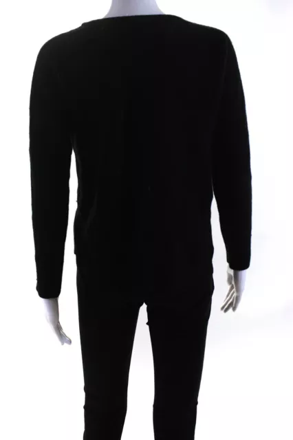 Helmut Lang Womens Wool Ribbed Texture Long Sleeve Pullover Sweater Black Size S 3