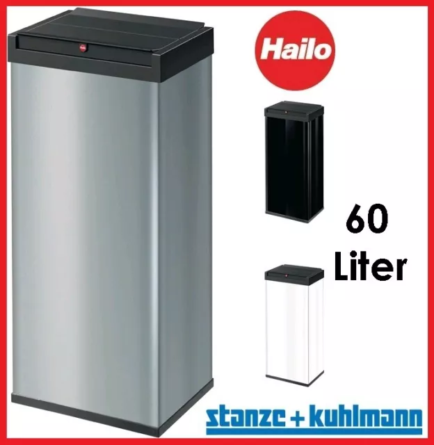 Hailo stahl Abfallsammler - Mülleimer - Inhalt 60 L Masse: H770xB340xT260 mm