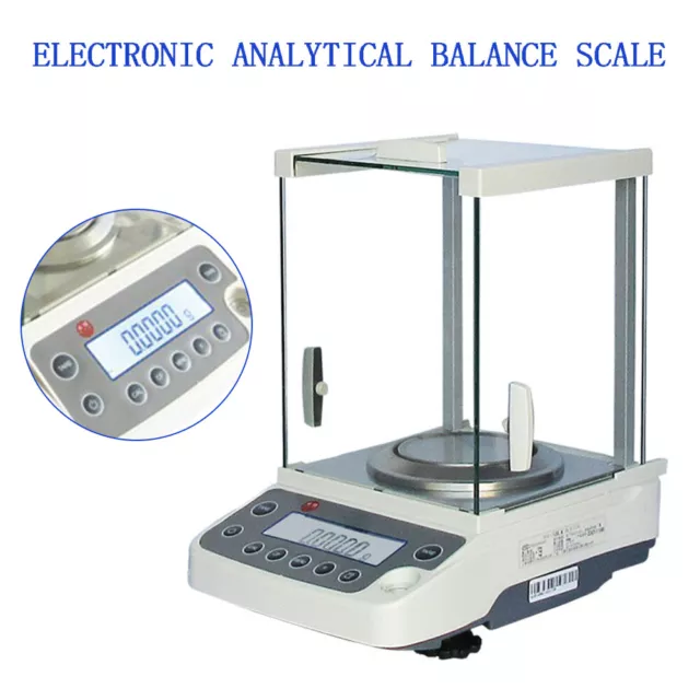 U.S. Solid 110 x 0.0001g Analytical Balance, 0.1 mg Lab Balance Digital Precision Scale, Suitable for Powder Types, 3 Units