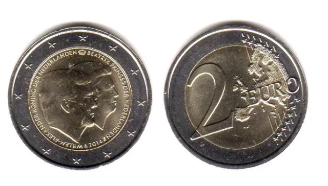 2 Euro-Sondermünze NIEDERLANDE 2014 Doppelportrait Willem-Alexander u.Beatrix