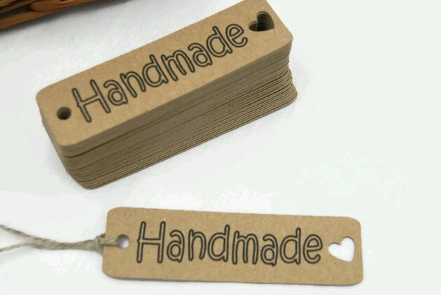 x50 'Handmade' labels gift tags for sewing,knitting,jewellery,crafting 3