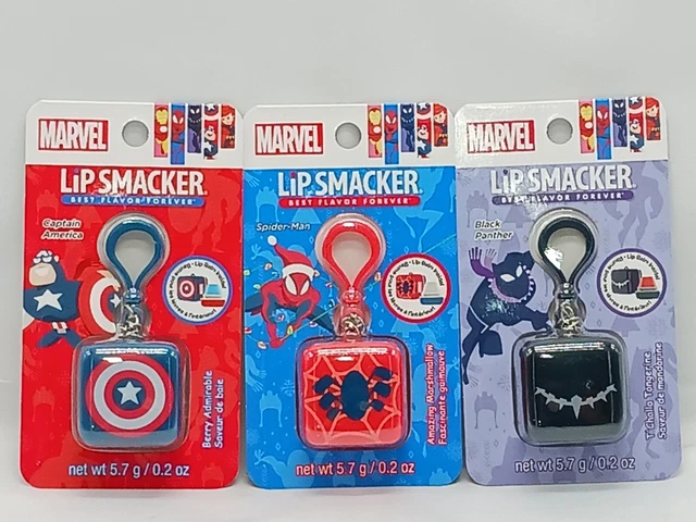 Disney Marvel Lip Smacker Cube Set of 3- Captain America, Black Panther & Spidey