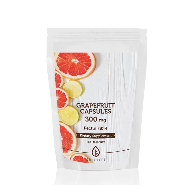 GRAPEFRUIT PECTIN 300MG 120 Capsules BritVits Fiber Supplement £13.90 ...