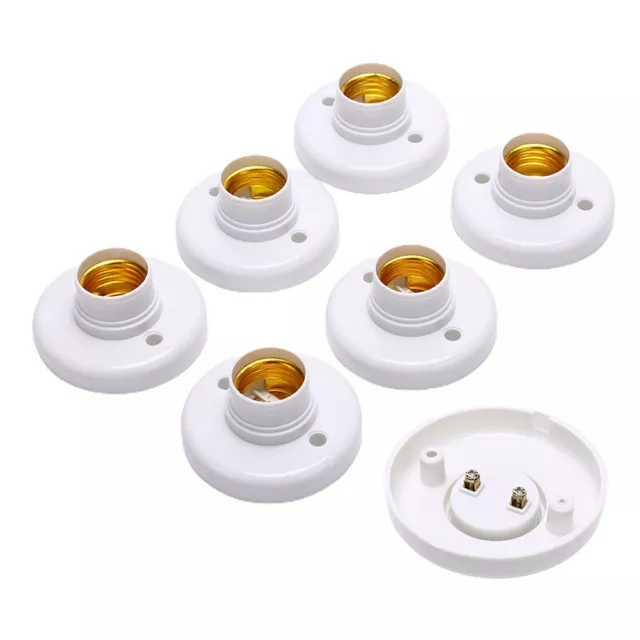 6PCS E27 Edison Screw Cap Socket Ceiling Light Bulb Holder' Fixing Base StaRQ