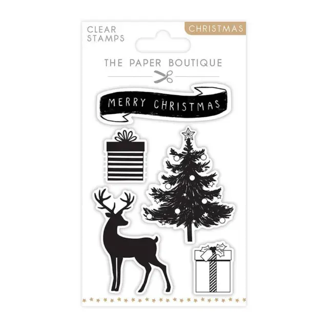 Paper Boutique Christmas Icons Reindeer Sentiment Clear Stamp Set Card Making