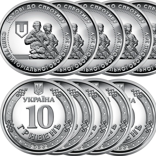 Ukraine Coin 2022 10 Hryven x20 PCS Territorial Defense Forces FREE SHIPPING