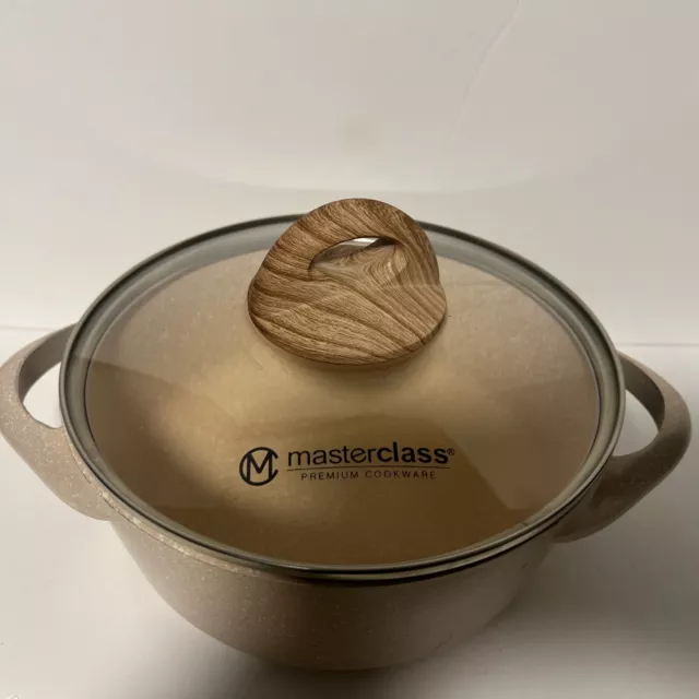 MASTERCLASS LOW CASSEROLE Premium Cookware 9.5” With Glass Lid Green  Speckled $63.90 - PicClick